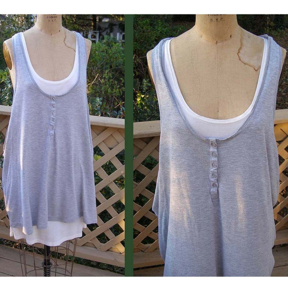 H&M Lagenlook draped Double Layer Tank dress sz L - Picture 2 of 13